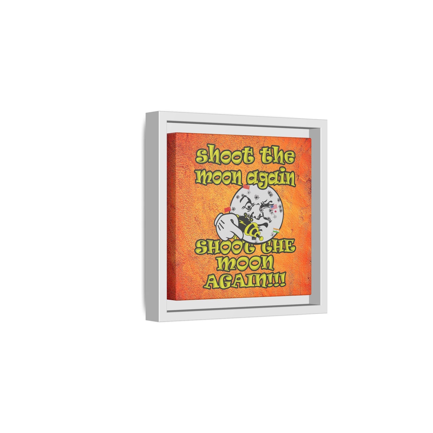 shoot the moon again - framed canvas art (burnt orange)