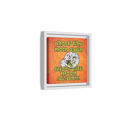 shoot the moon again - framed canvas art (burnt orange)