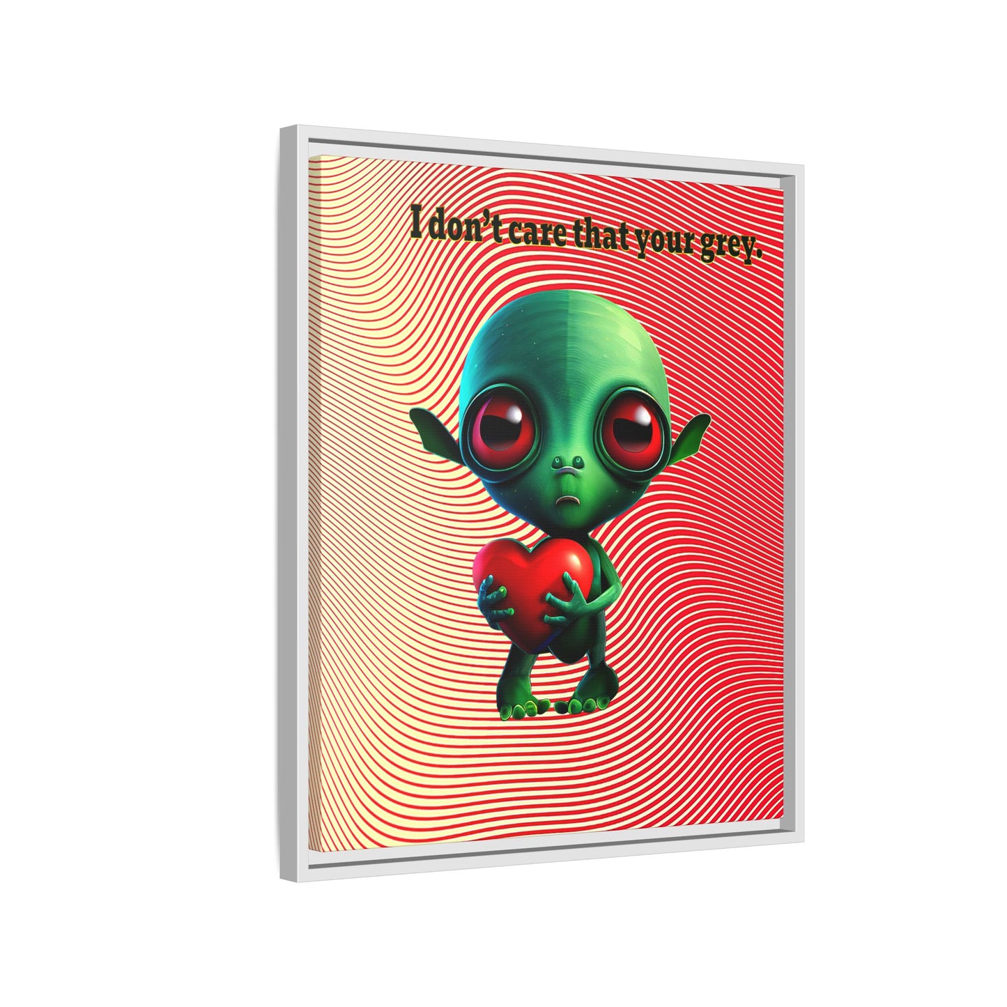 I don't care that your grey - framed canvas art (yellow-orange wave)