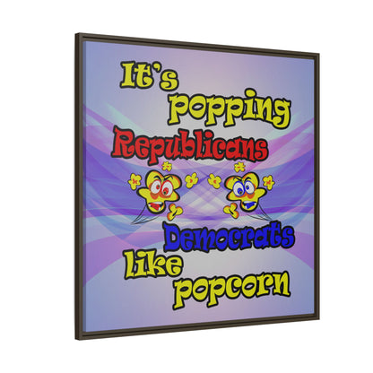 popping like popcorn - framed canvas art (light blue-pink wave)