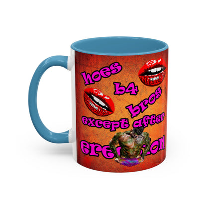 hoes b4 bros - Accent Mug (burnt orange)