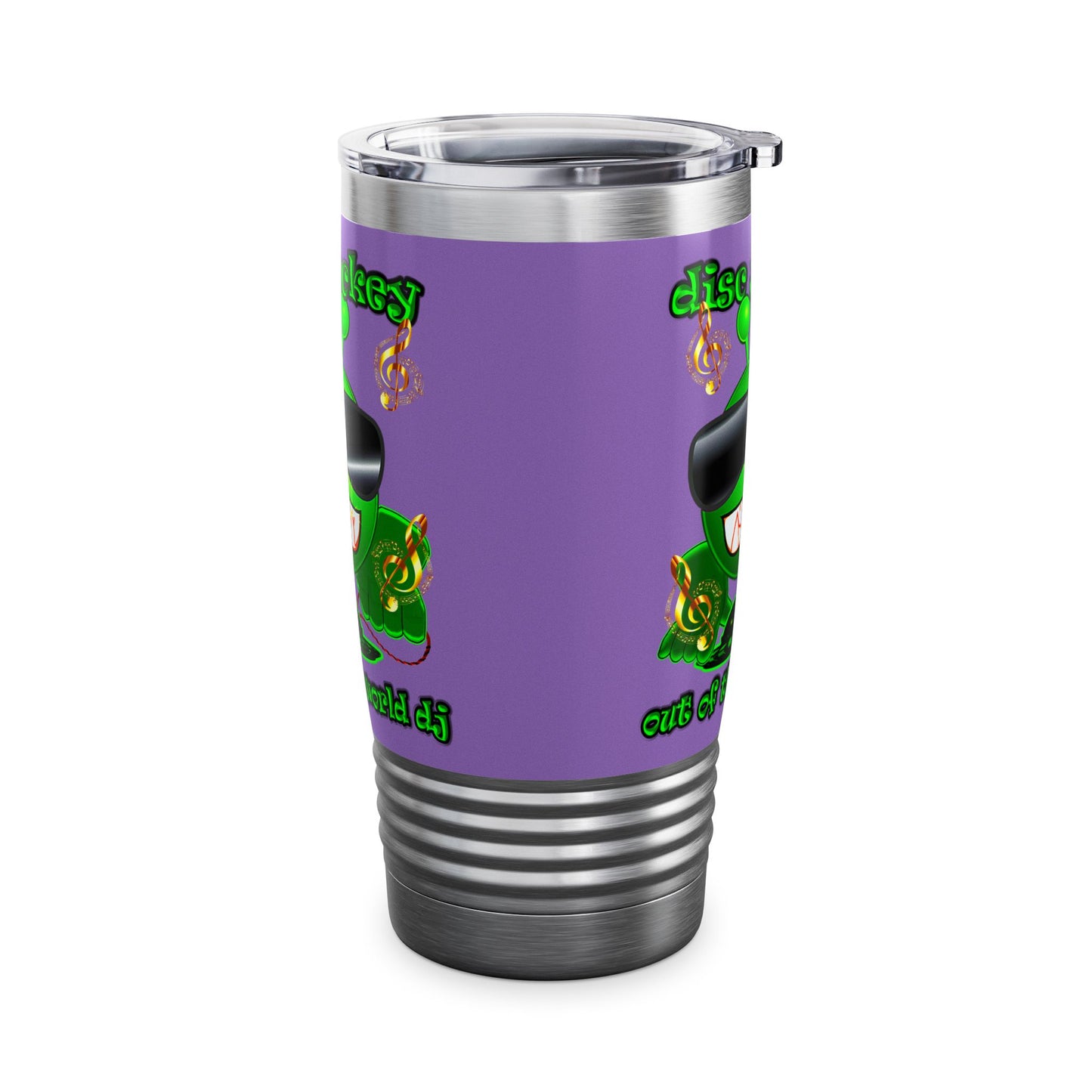 disc jockey - Ringneck Tumbler, 20oz (light purple)