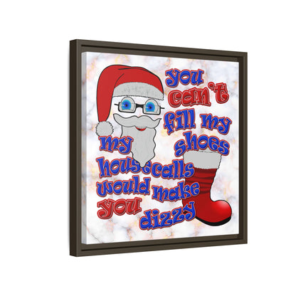 santa's shoes - framed canvas art (white marble)