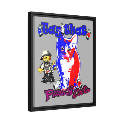 tag that - framed canvas art (light grey)