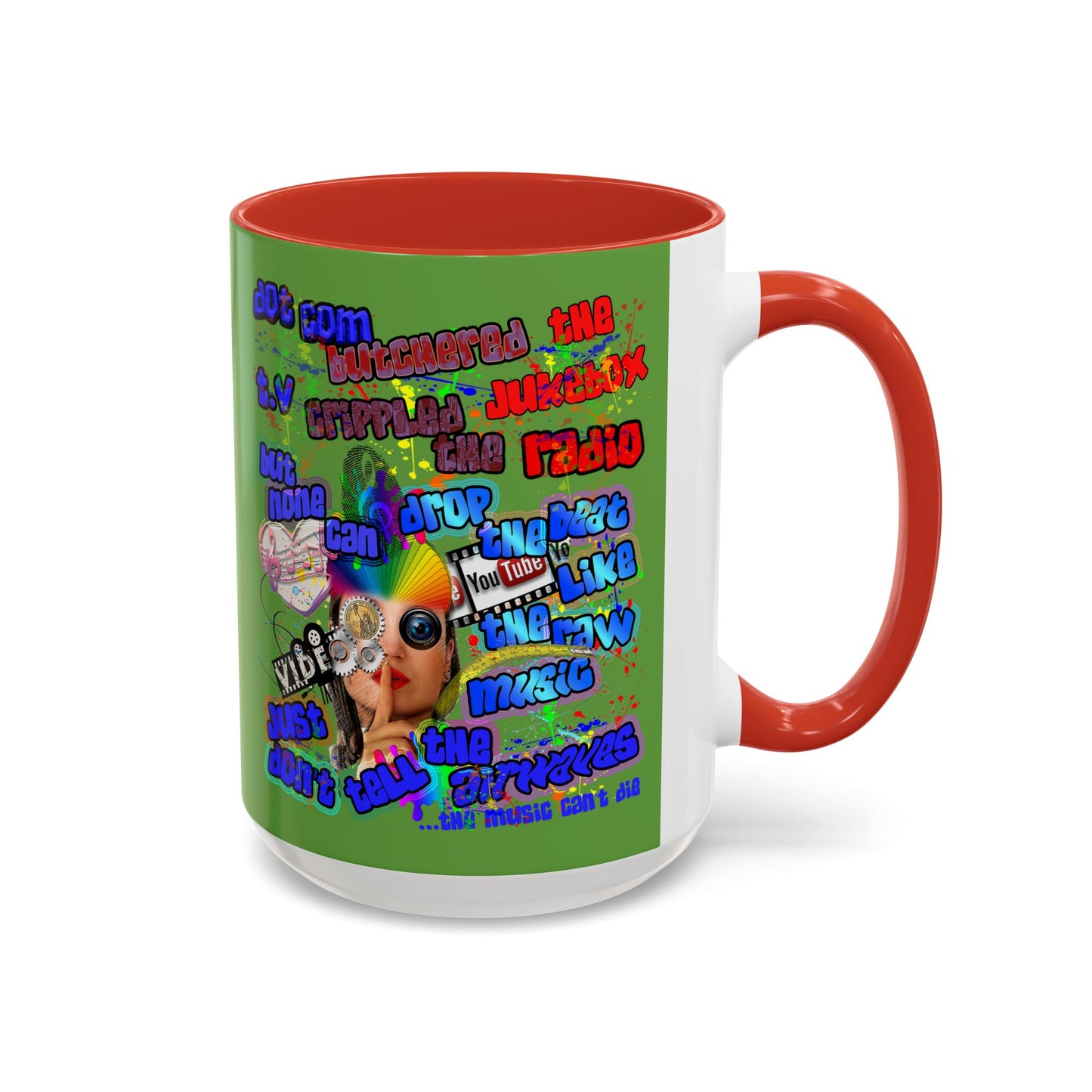 drop the beat - Accent Mug (green)