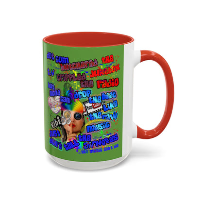 drop the beat - Accent Mug (green)