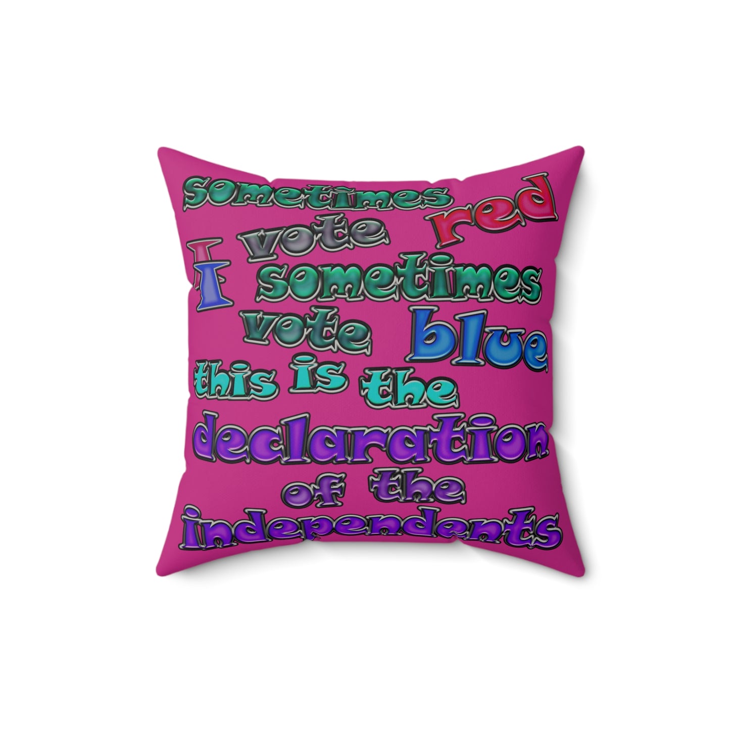 declaration of the independents - Faux Suede Square Pillow - (pink)