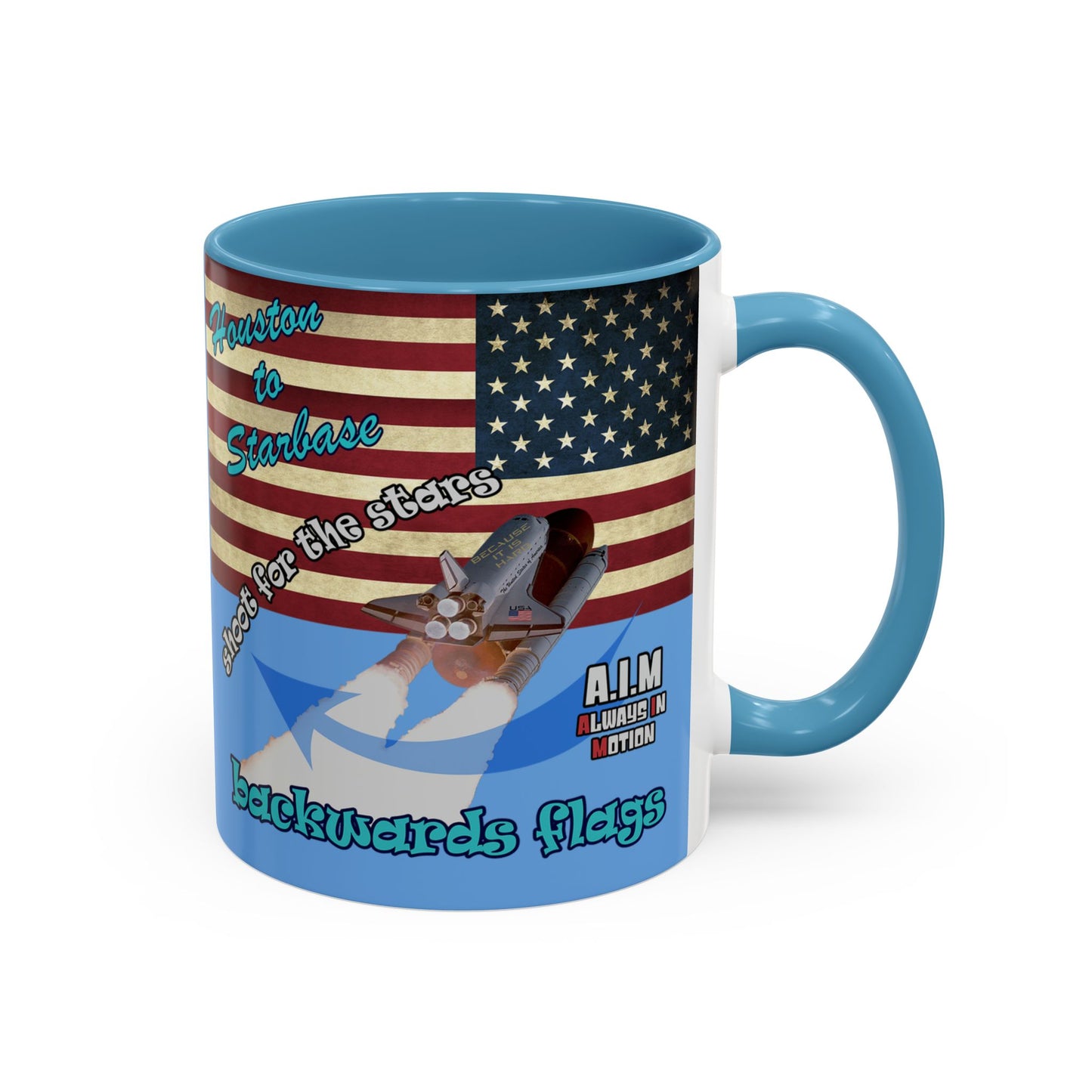 shoot for the stars - Accent Mug (light blue)