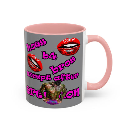 hoes b4 bros - Accent Mug (grey)