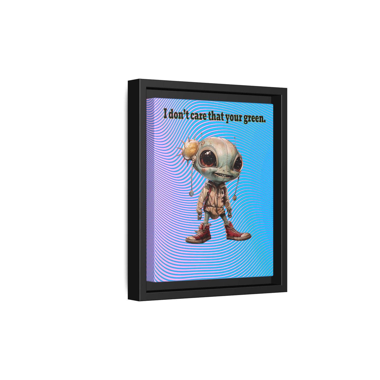 I don't care that your green - framed canvas art (light blue-purple wave)