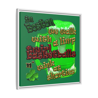 celtics logo - framed canvas art (dark green)