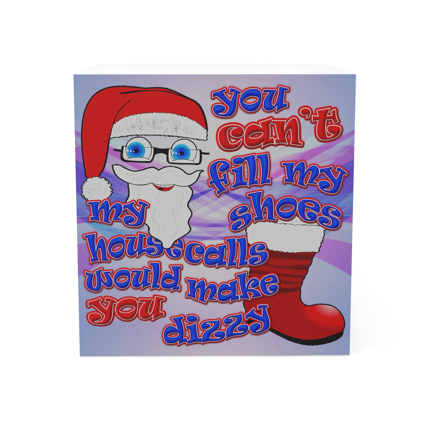 santa's shoes - note cube (light blue-pink wave)