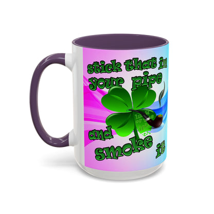celtics logo - Accent Mug (light blue-pink wave)