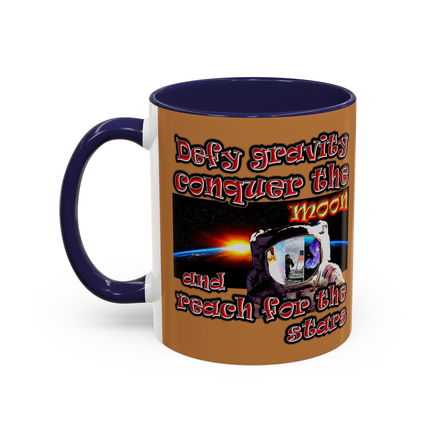 defy conquer reach - Accent Mug (light brown)