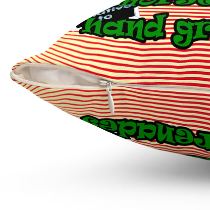 my luck - Spun Polyester Square Pillow - (yellow-orange wave)