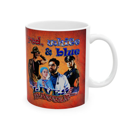 rw&b lives matter - White Mug (burnt orange)