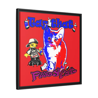 tag that - framed canvas art (red)