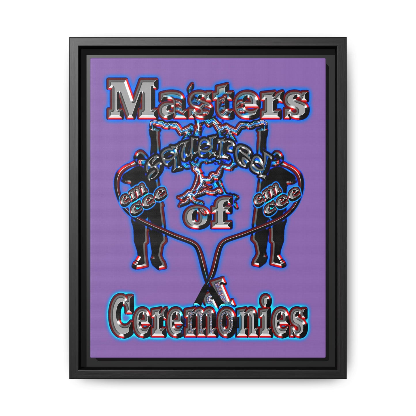 em cee squared - framed canvas art (light purple)
