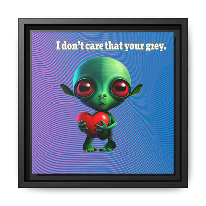 I don't care that your grey - framed canvas art (light blue-purple wave)
