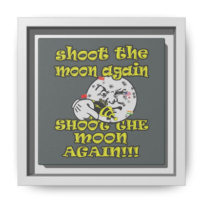 shoot the moon again - framed canvas art (dark grey)