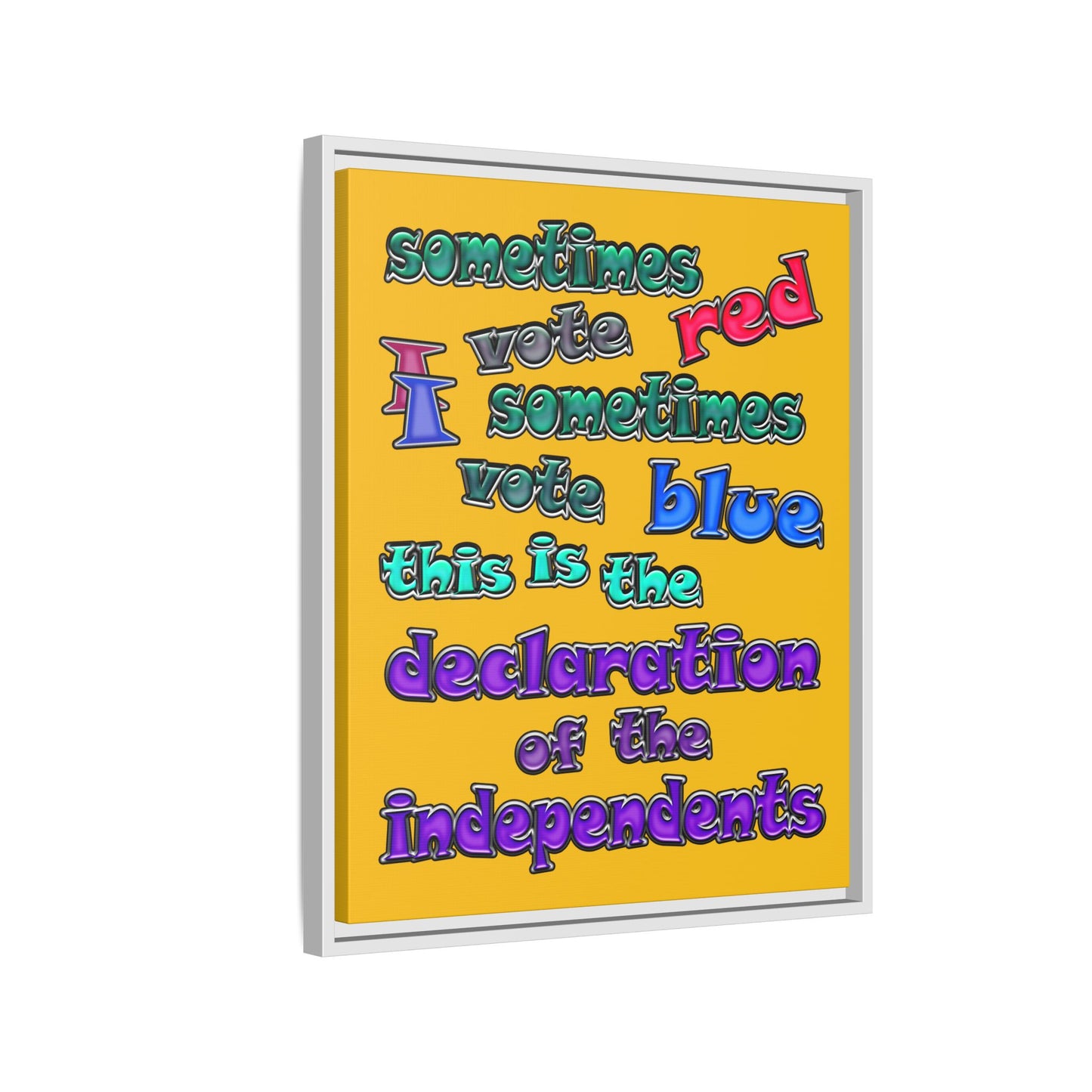 declaration of the independents - framed canvas art (yellow)