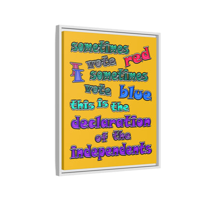 declaration of the independents - framed canvas art (yellow)