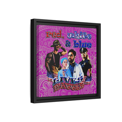 rw&b lives matter - framed canvas art (pink swirl)