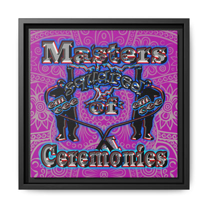 em cee squared - framed canvas art (pink swirl)