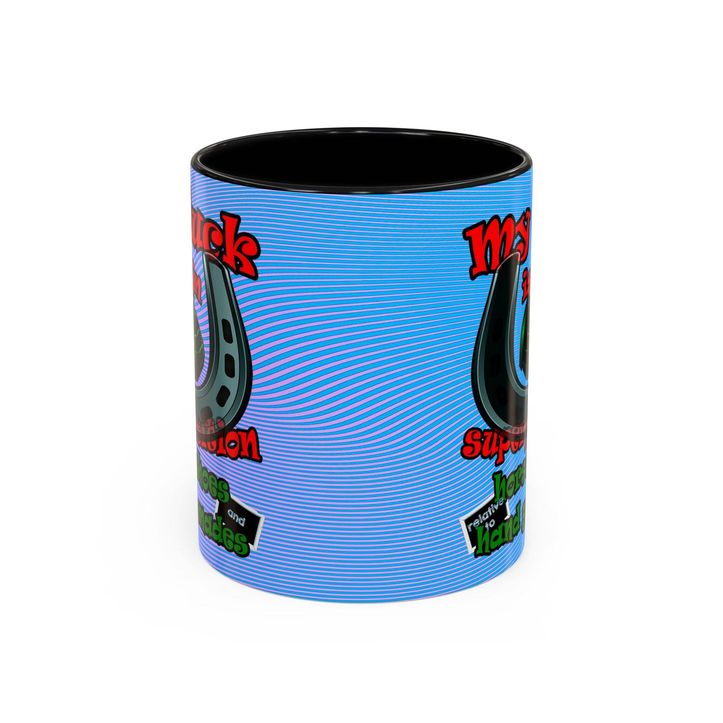 my luck - Accent Mug (light blue-purple wave)