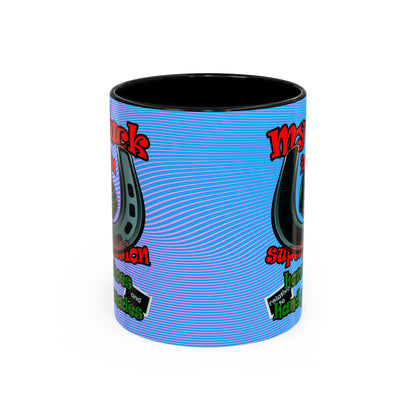 my luck - Accent Mug (light blue-purple wave)