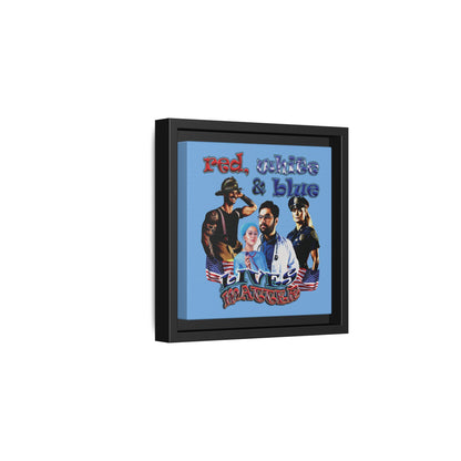rw&b lives matter - framed canvas art (light blue)