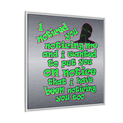noticed you noticing - framed canvas art (brushed nickel)