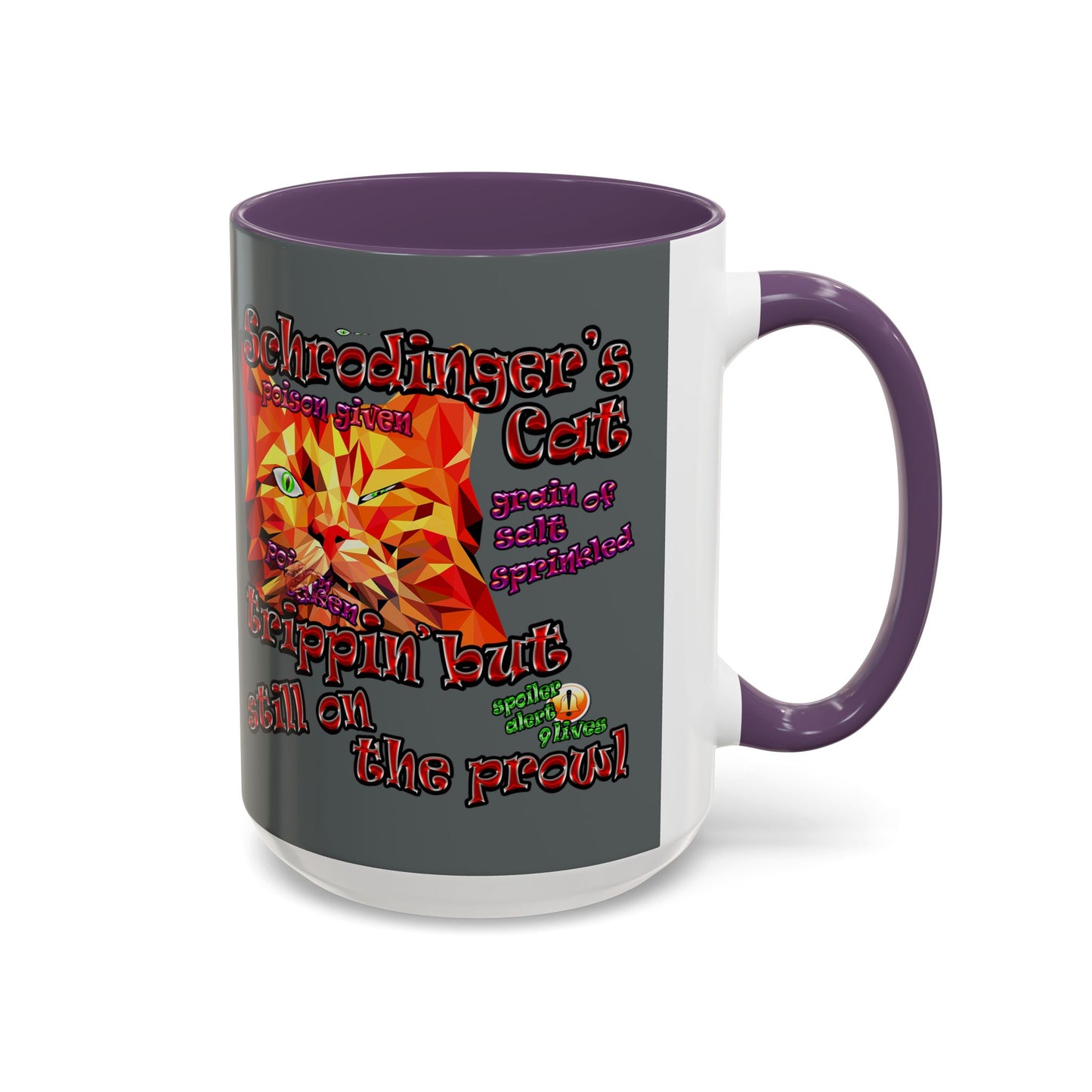 schrodinger's cat - Accent Mug (dark grey)
