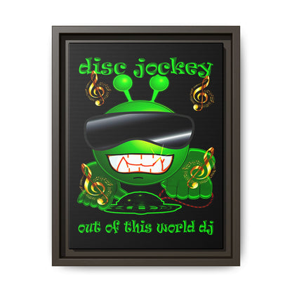 disc jockey - framed canvas art (black)