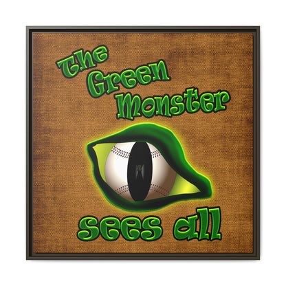 green monster - framed canvas art (brown papyrus)
