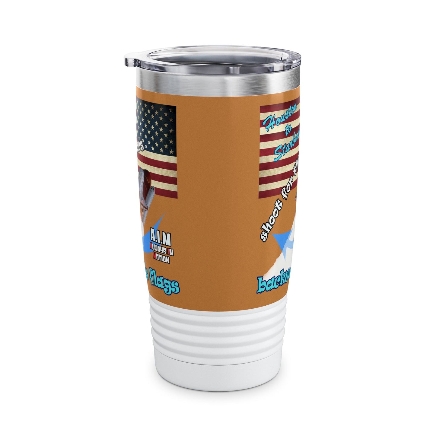 shoot for the stars - Ringneck Tumbler, 20oz (light brown)