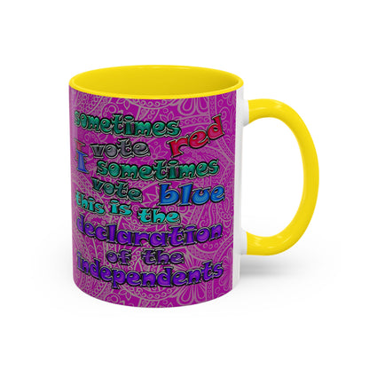declaration of the independents - Accent Mug (pink swirl)