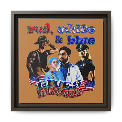 rw&b lives matter - framed canvas art (light brown)