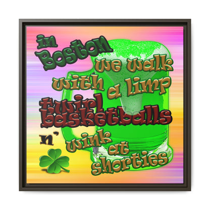celtics logo - framed canvas art (color blur)