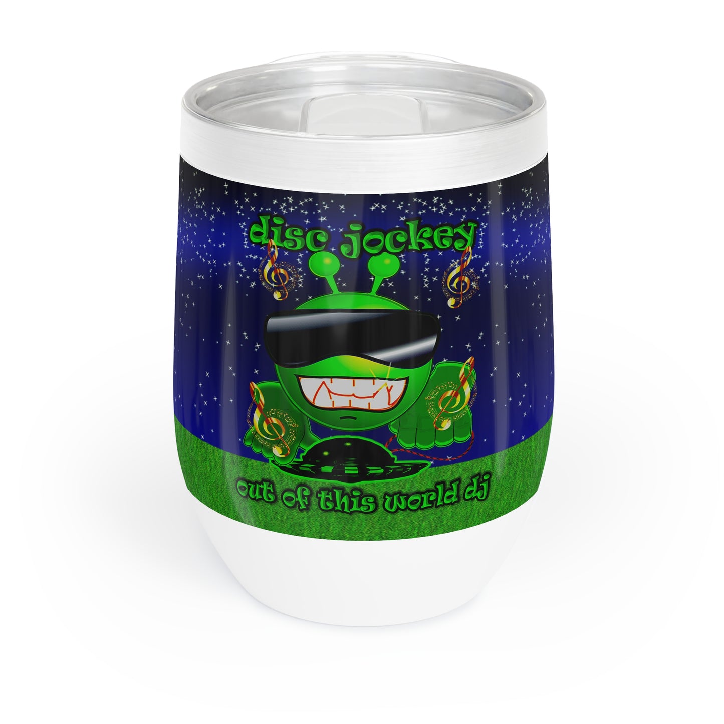 disc jockey - Chill Wine Tumbler ('snoops' background)