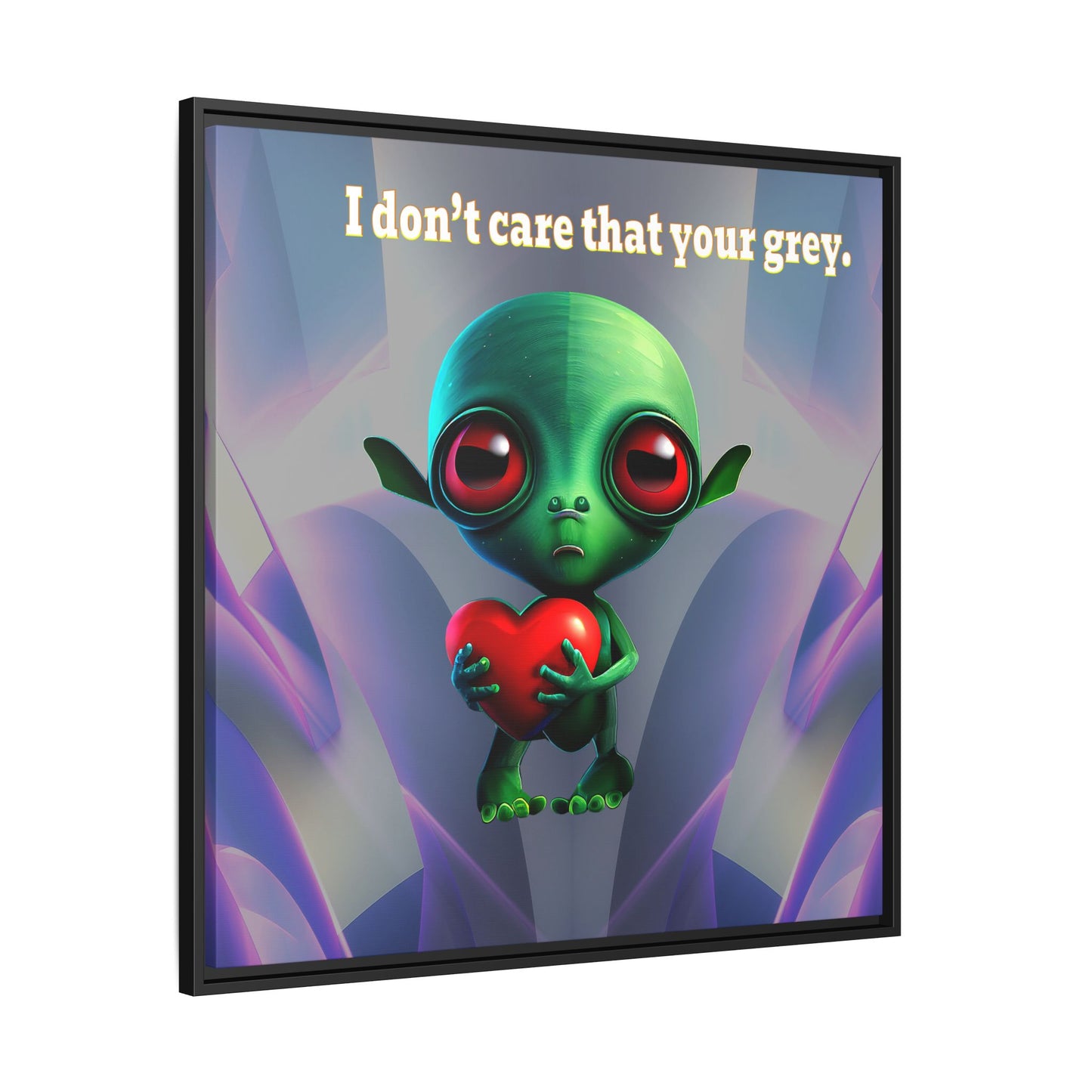 I don't care that your grey - framed canvas art (grey-pink wave)