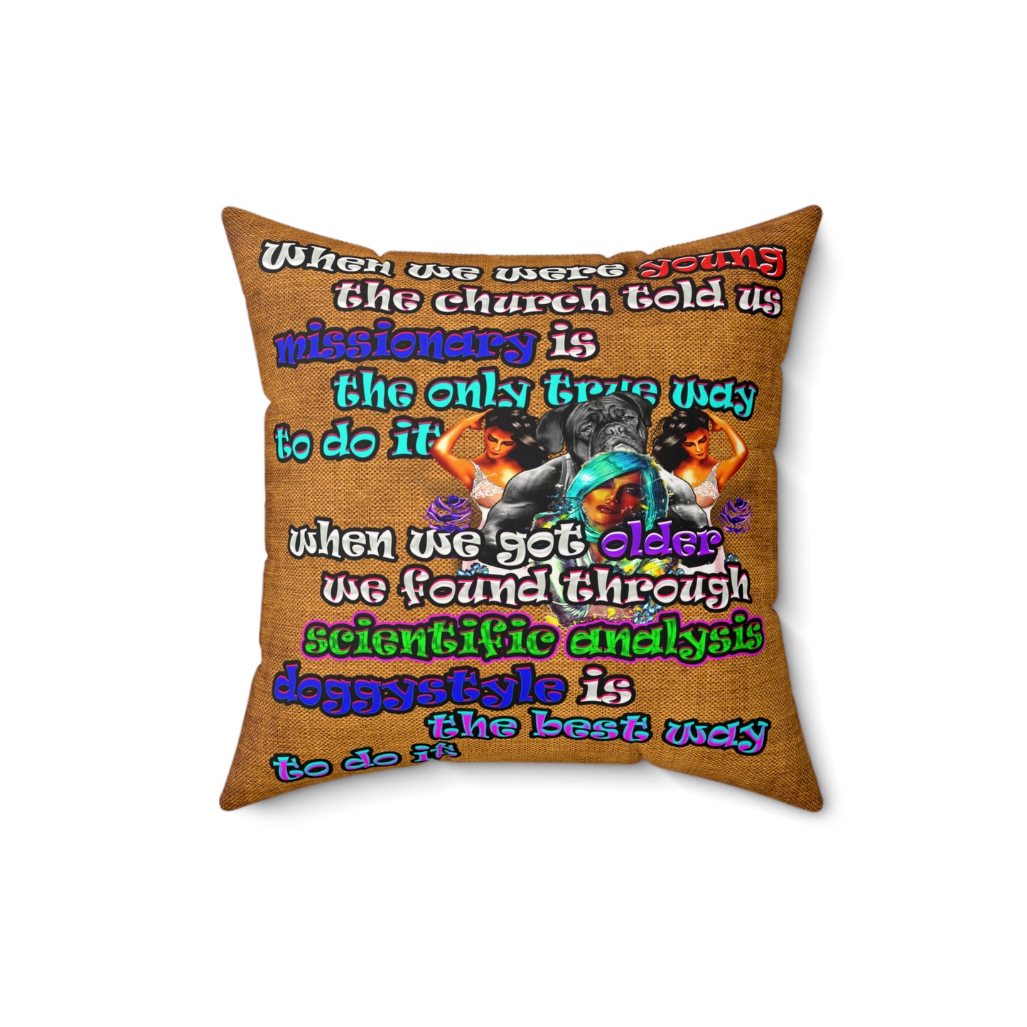 doggystyle - Faux Suede Square Pillow - (dichromatic brown papyrus)