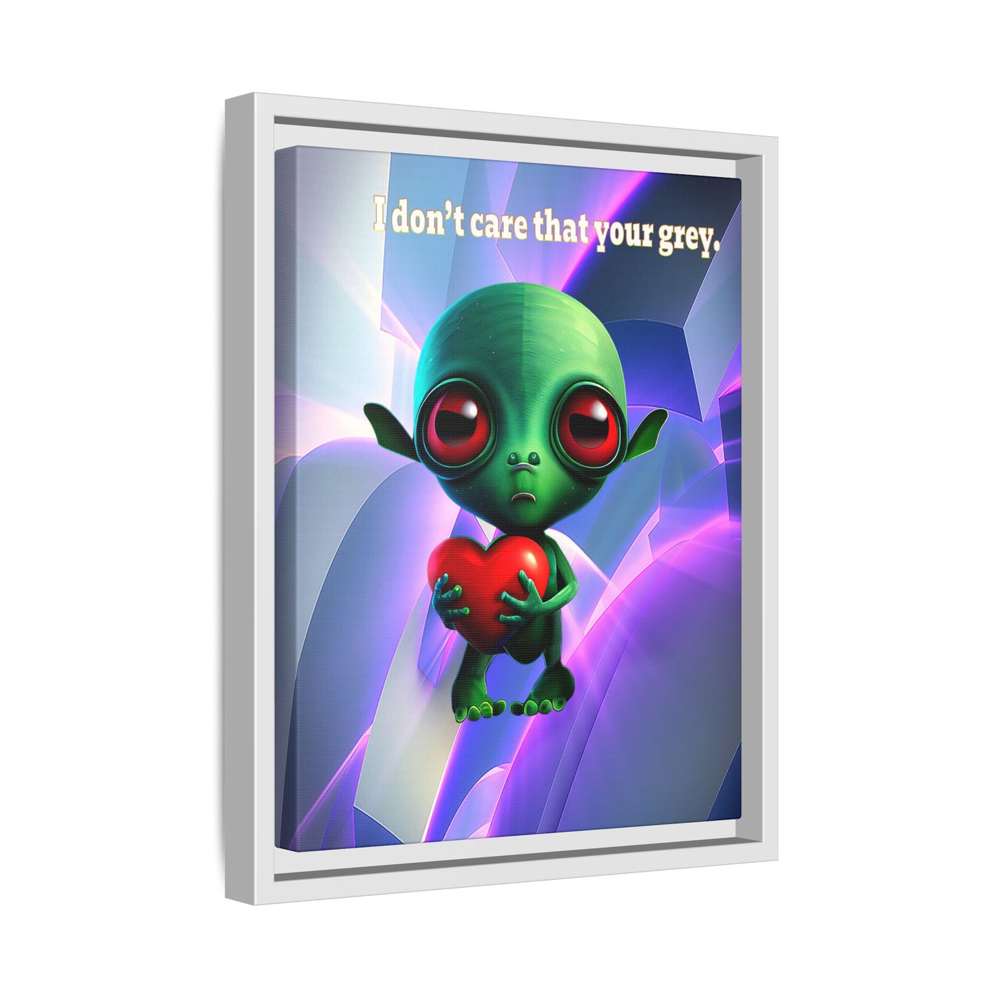 I don't care that your grey - framed canvas art (grey-pink wave)