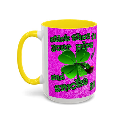 celtics logo - Accent Mug (pink swirl)