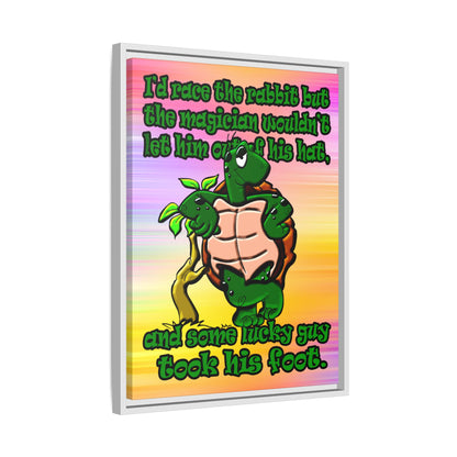 turtle race - framed canvas art (color blur)