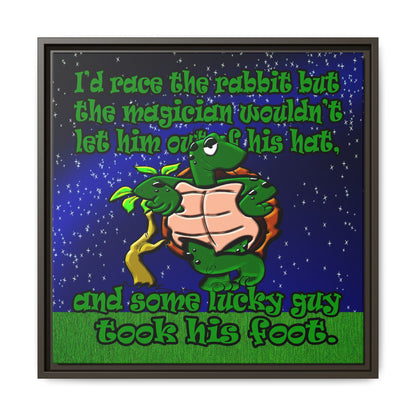 turtle race - framed canvas art ('snoops' background)