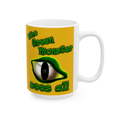 green monster - White Mug (yellow)