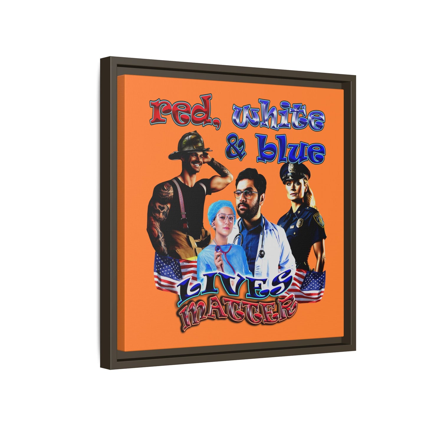 rw&b lives matter - framed canvas art (crusta)