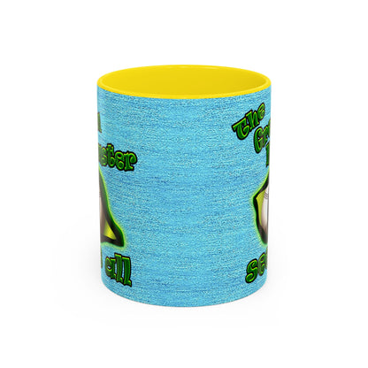 green monster - Accent Mug (faded blue)