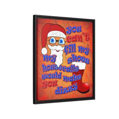 santa's shoes - framed canvas art (burnt orange)
